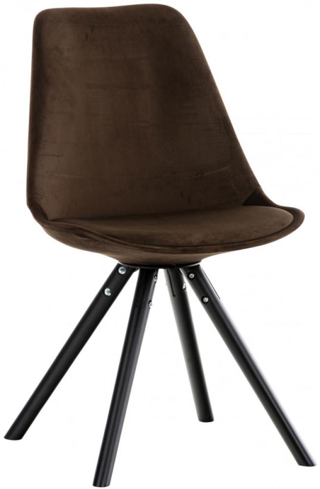 Stuhl Pegleg Samt Rund schwarz braun Bild 1