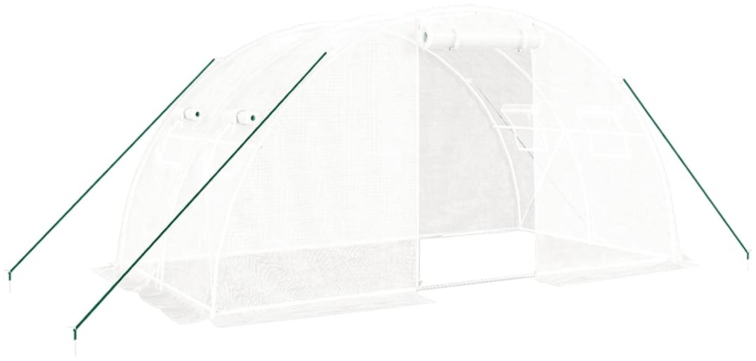 vidaXL Gewächshaus mit Stahlrahmen Weiß 8 m² 4x2x2 m 364083 Bild 1