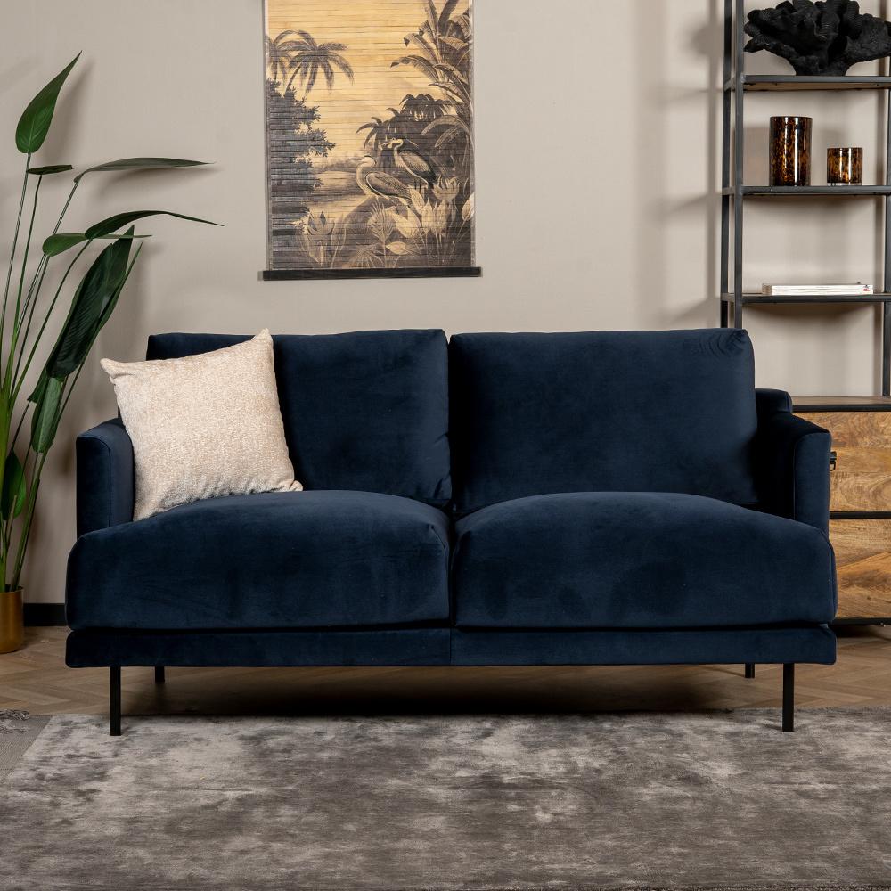 Bronx71 Samt Sofa Denver 2,5-Sitzer dunkelblau Bild 1