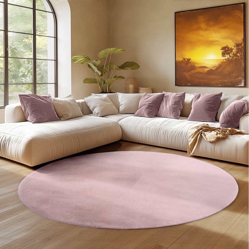 SIMPEX24 Teppich Unicolor - Einfarbig, Rund, Höhe: 11 mm, Perfekt geeignet für Wohnzimmer, Schlafzimmer,Kinderzimmer Bild 1
