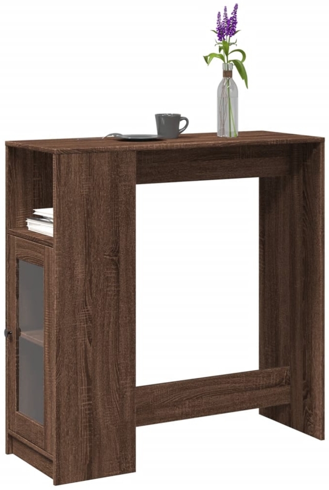 vidaXL Bartisch mit Regal Braun Eiche 101x40x103,5 cm Holzwerkstoff 854370 Bild 1