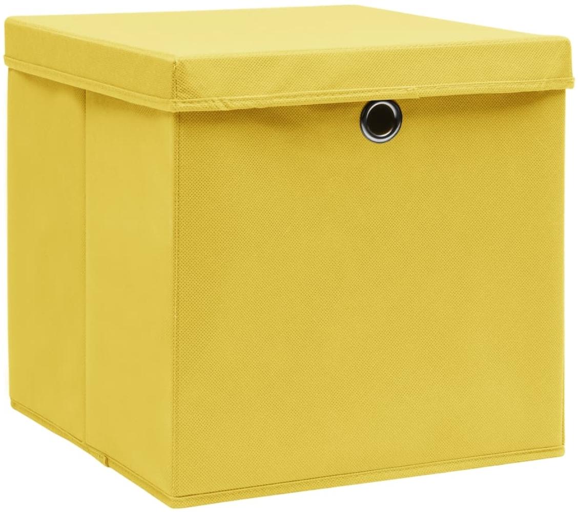 vidaXL Aufbewahrungsboxen mit Deckeln 4 Stk. 28x28x28 cm Gelb 325224 Bild 1