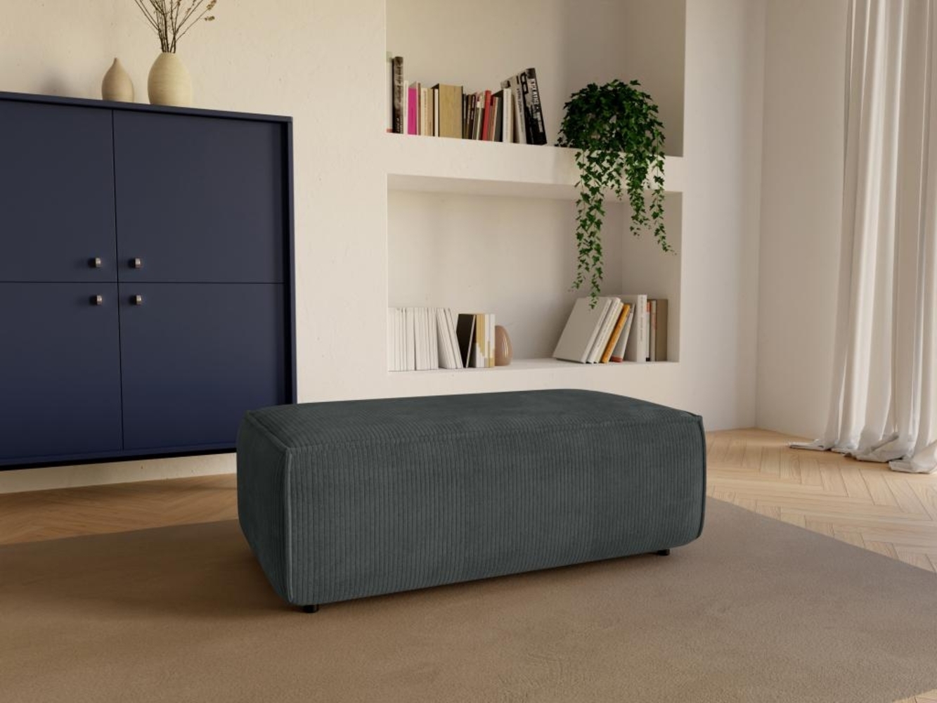 Vente-unique - Hocker - Cord - Anthrazit - AMELIA Bild 1