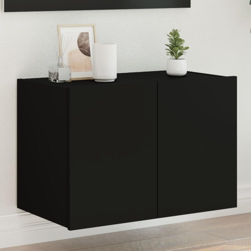 vidaXL TV-Wandschrank mit LED-Leuchten Schwarz 60x35x41 cm 837304 Bild 1