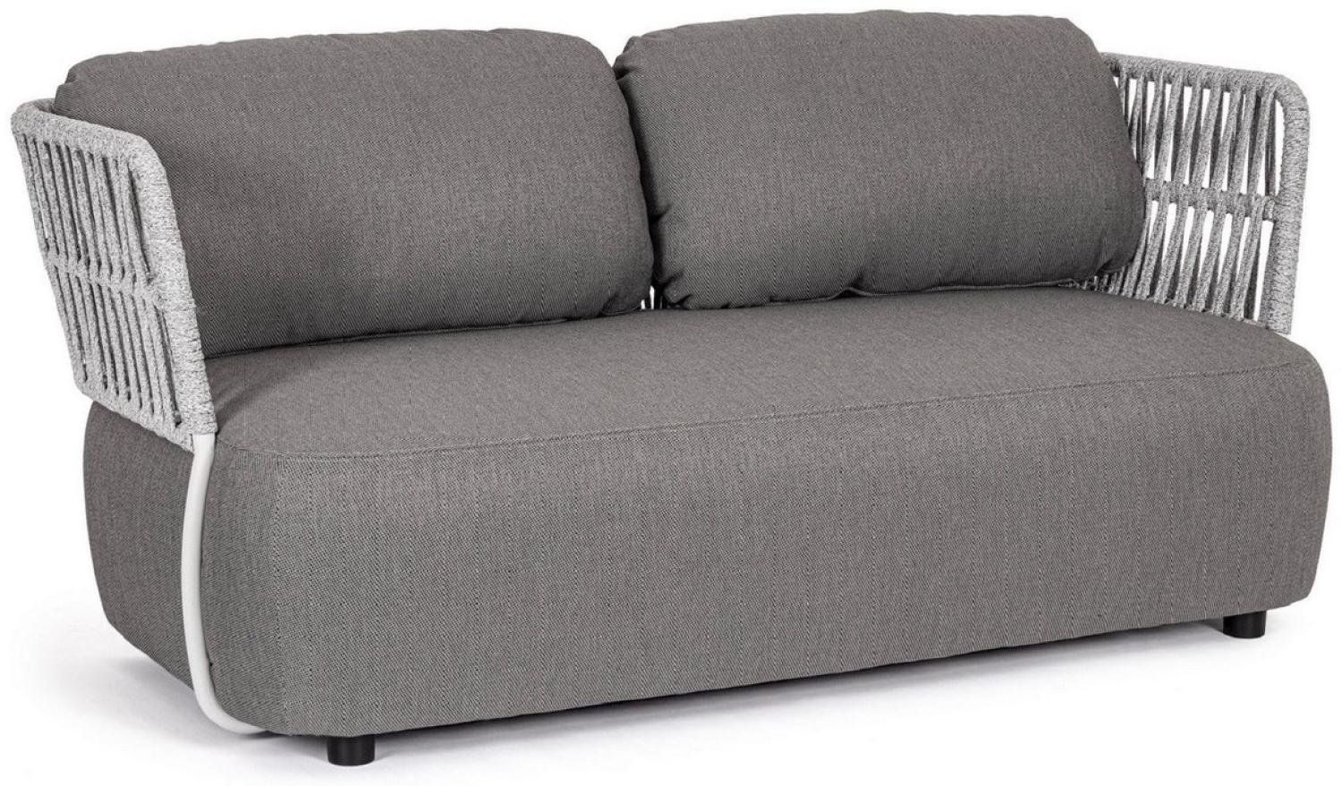 Casa Padrino Luxus Gartensofa Grau / Hellgrau / Schwarz 167 x 86 x H. 79 cm - Wetterbeständiges Garten Sofa - Terrassen Sofa - Garten Möbel - Terrassen Möbel - Outdoor Möbel Bild 1