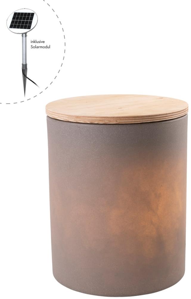 Leuchttisch Hocker Shining Drum Beistelltisch (taupe Solar ) Bild 1