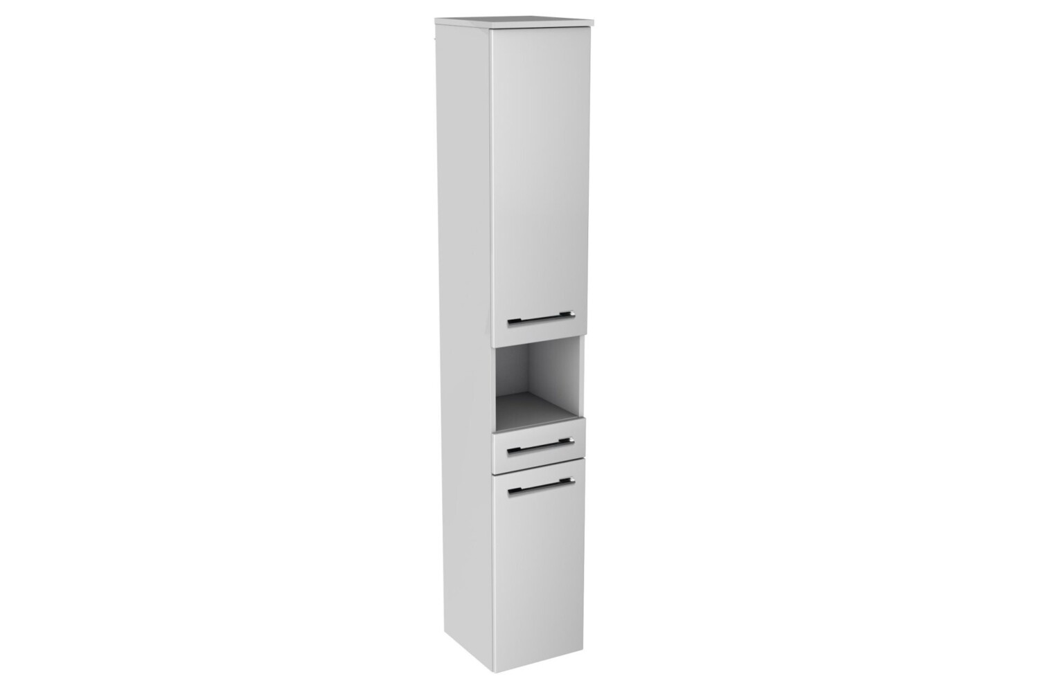 Lanzet Hochschrank mit Nische 30 cm, links, Weiß Bild 1