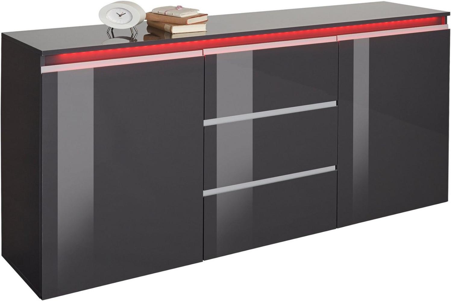 INOSIGN Sideboard Magic, Kommode, Schrank, Kredenz, mit 2 Türen und 3 Schubkästen Hochglanz lackiert (B/T/H) 180x40x80 cm Bild 1