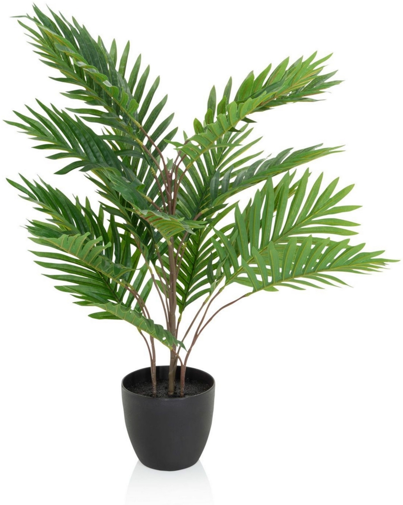 bümö plants Areca Kunstpflanze - Täuschend echte Goldfruchtpalme, geruchlose Premium Kunstblume für lebendiges Ambiente - authentische, künstliche Pflanzen als Deko für's Wohnzimmer, Büro & mehr, BUP-areca Bild 1