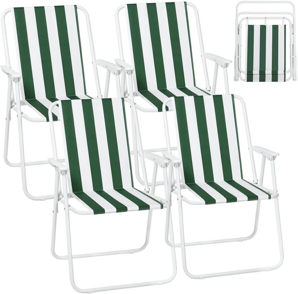 Woltu Campingstuhl (4 St), Angelstuhl Ultraleichter, mit Armlehnen, klappbar Bild 1