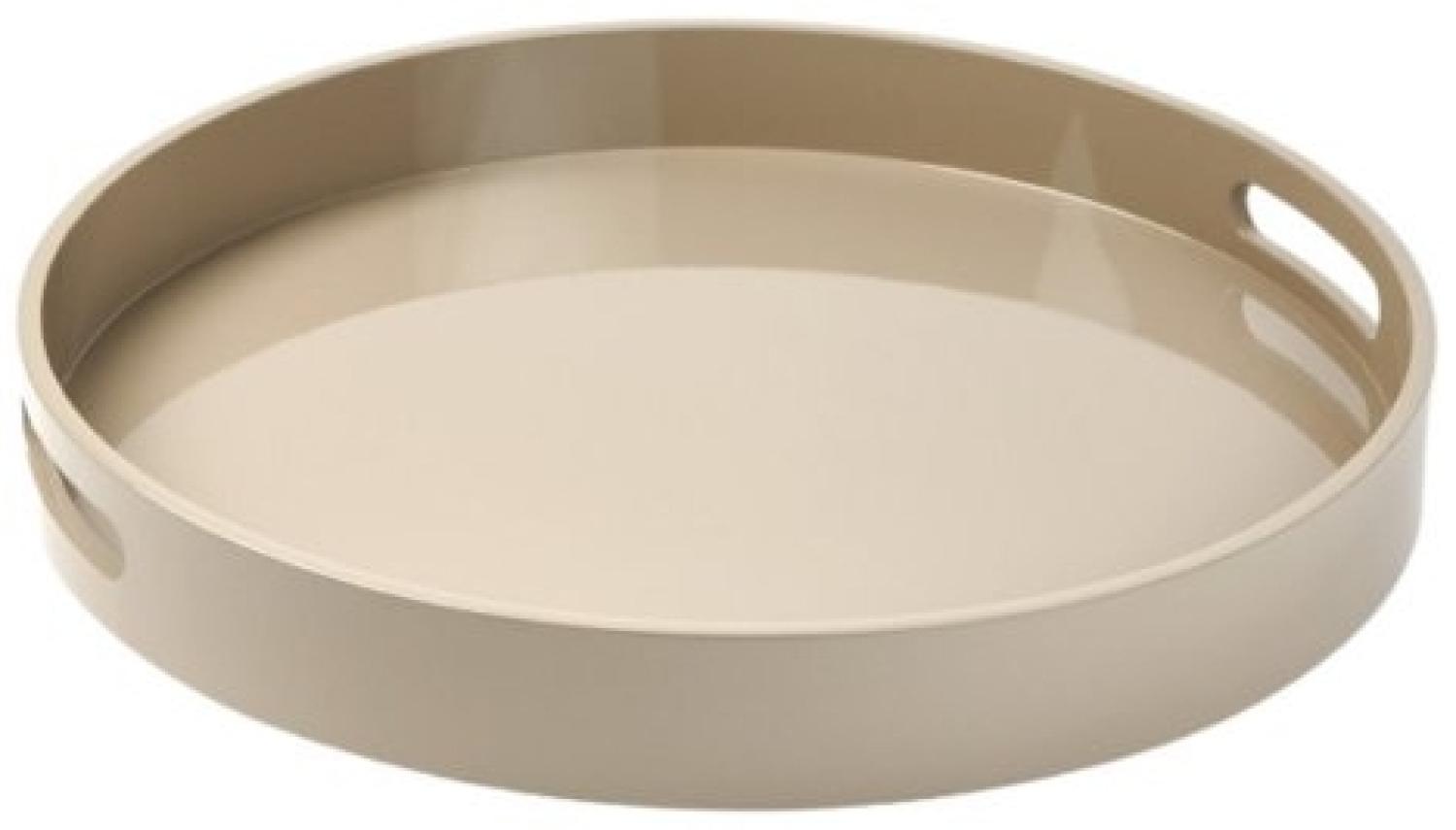LAMBERT Tablett Enzo MDF Lackiert Rund Taupe (45cm) Bild 1