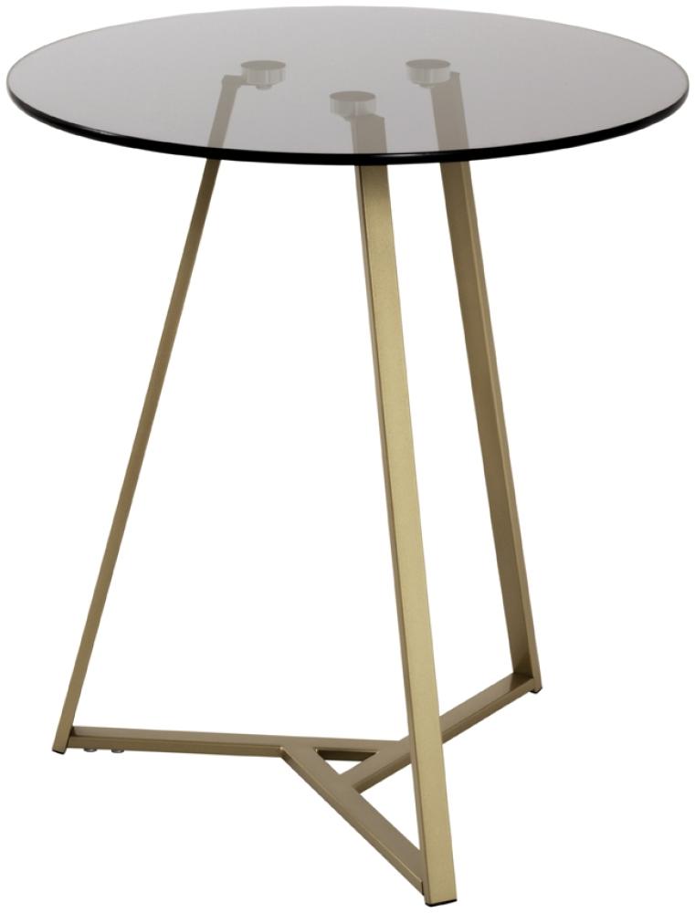 Beistelltisch >Cindy< in gold-grau aus Stahlrohr, SHG 5 mm - 50cm (H) Bild 1