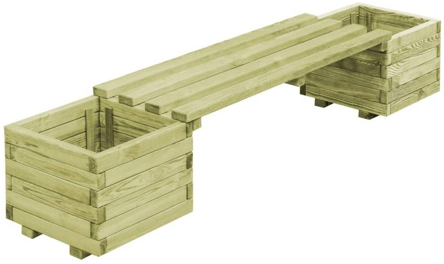 vidaXL Gartenbank mit Pflanzgefäßen Kiefernholz Imprägniert 44949 Bild 1