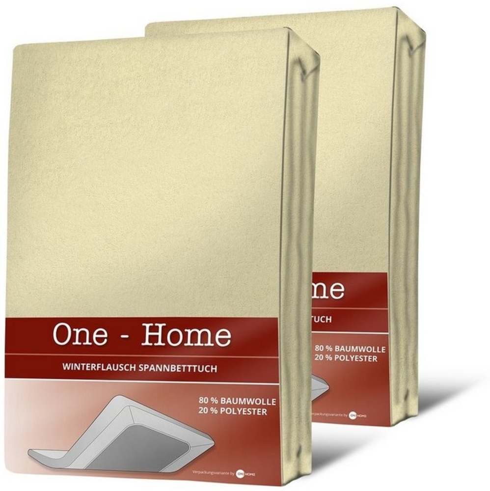 One Home Spannbettlaken Winter, Baumwolle, Gummizug: rundum, (2 Stück), kuschelig warm und flauschig, Double Pack Bild 1