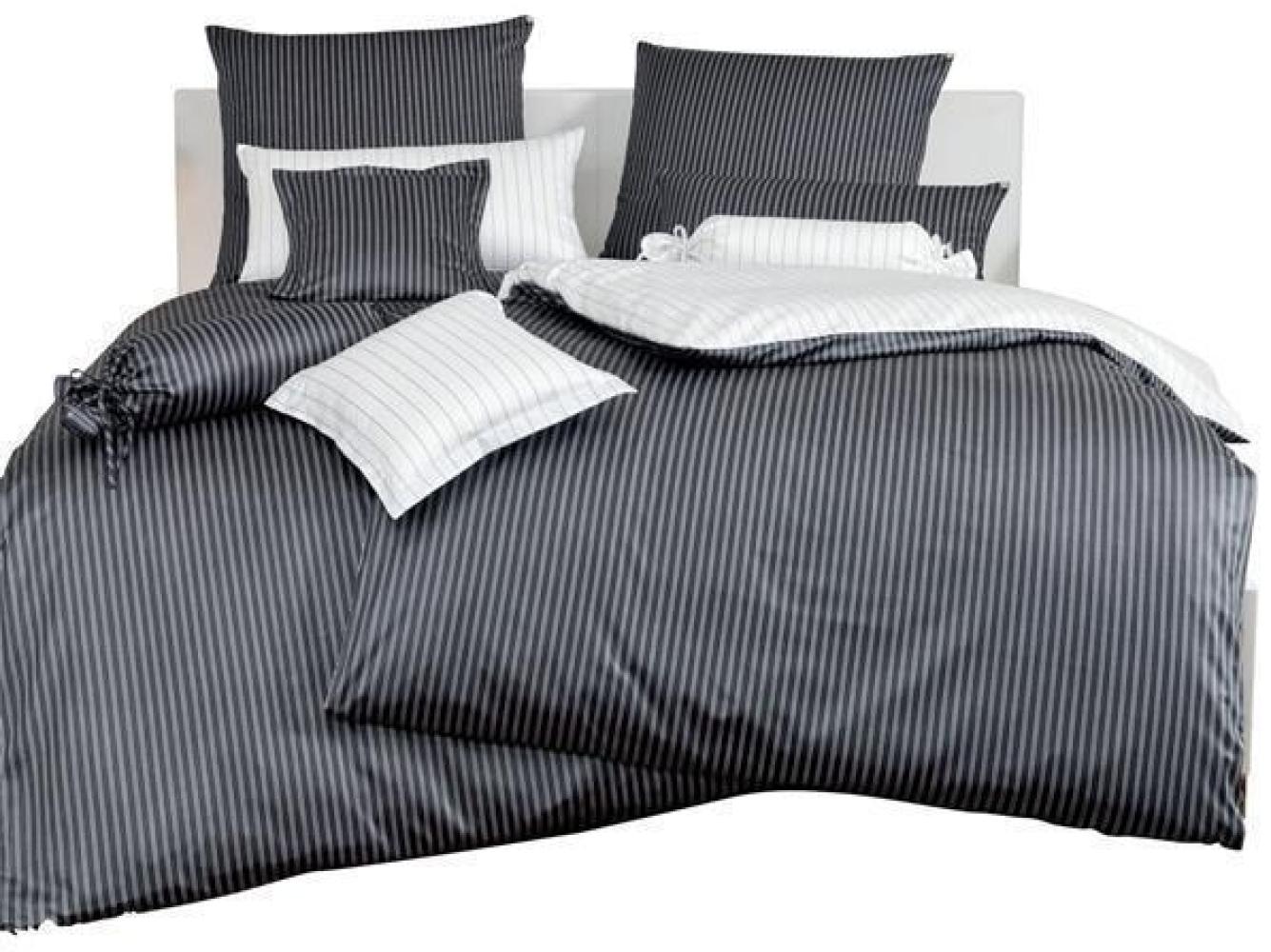 Hochwertige Janine Mako-Satin BETTWÄSCHE MODERN CLASSIC 3936 in verschiedenen Größen und Farben 135x200 / 80x80 cm schwarz 98 Bild 1