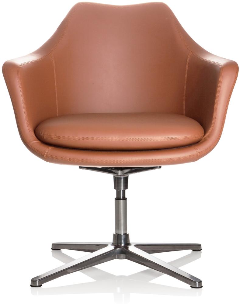 hjh OFFICE Loungesessel ARTEMIA Kunstleder Braun Bild 1