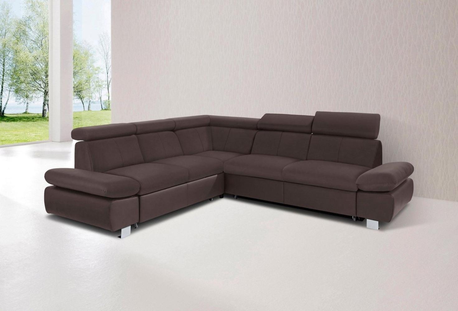 exxpo - sofa fashion Ecksofa Happy, modern und bequem, L-Form, inkl. Kopfteil- und Armlehnverstellung, wahlw. mit Bettfunktion, Leder Bild 1