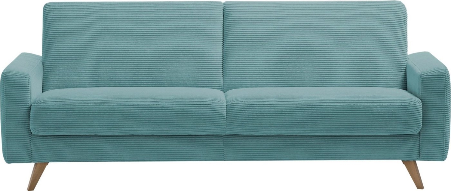 exxpo - sofa fashion 3-Sitzer Samso, elegant und bequem, aktueller Cord Bezug, Kippcouch, hochwertige Verarbeitung, Schlafsofa inkl. Bettfunktion und Bettkasten Bild 1