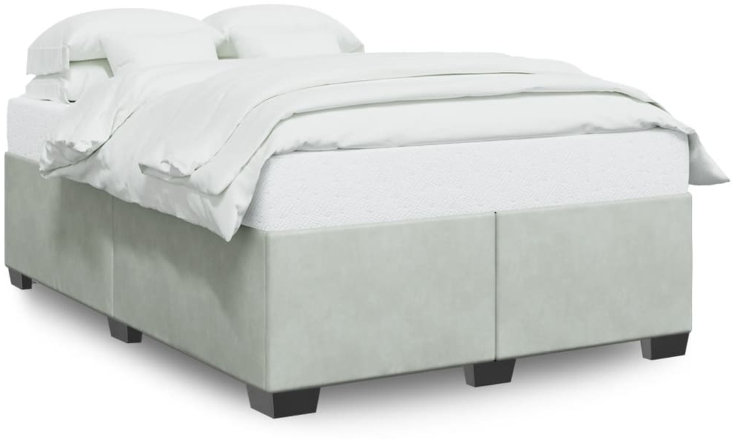 vidaXL Bettgestell ohne Matratze Hellgrau 160x200 cm Samt 3284643 Bild 1