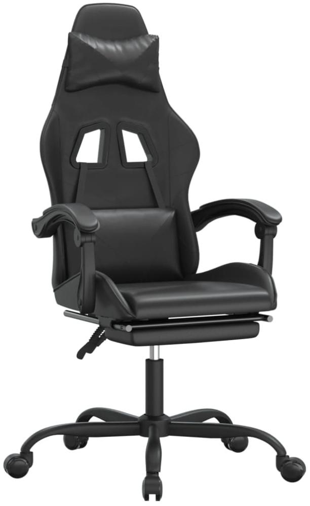 vidaXL Gaming-Stuhl mit Fußstütze Drehbar Schwarz Kunstleder 349563 Bild 1