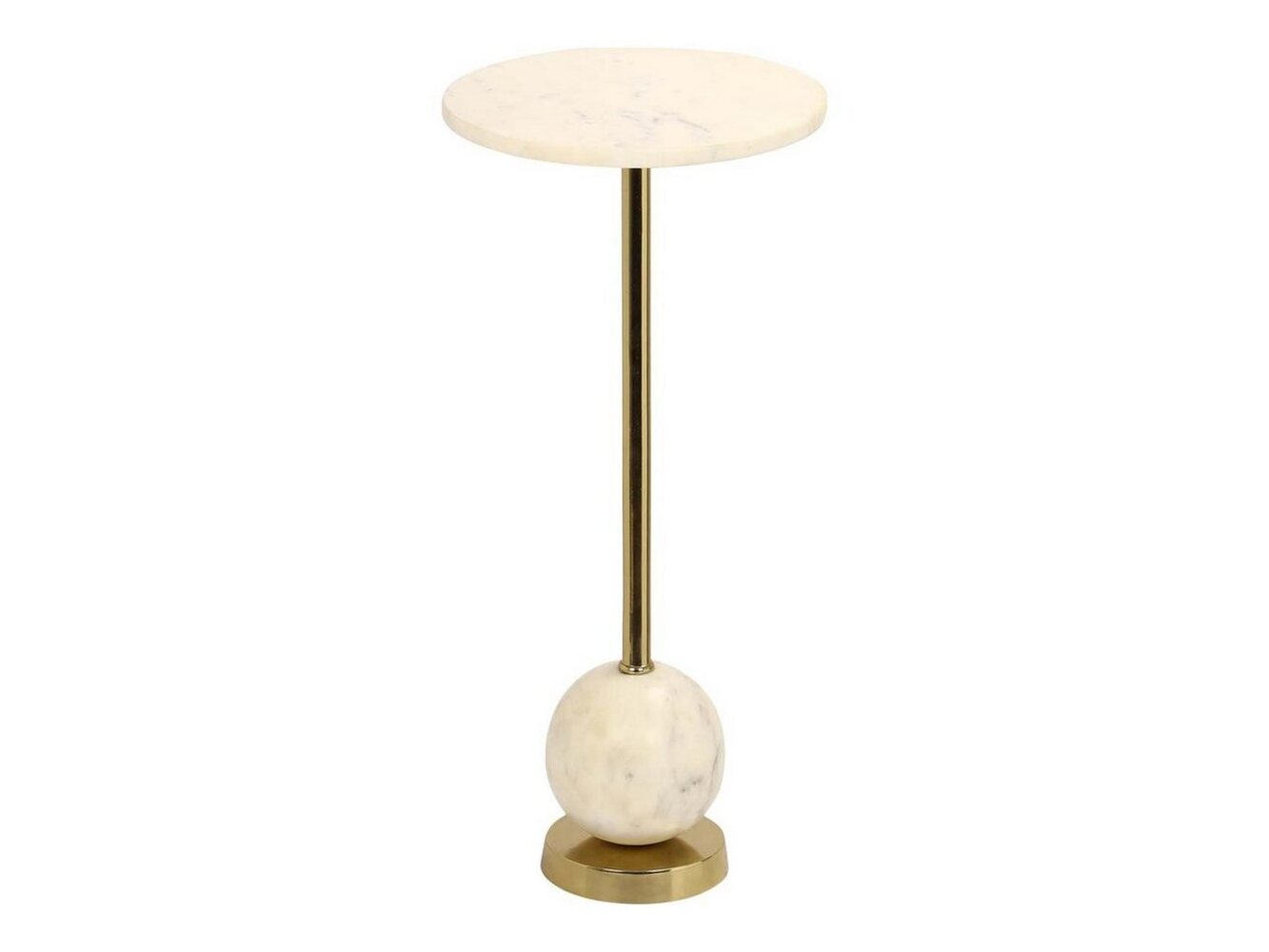 House Nordic Beistelltisch in Messing, Marmor - 25,5x54x25,5cm (BxHxT) Bild 1