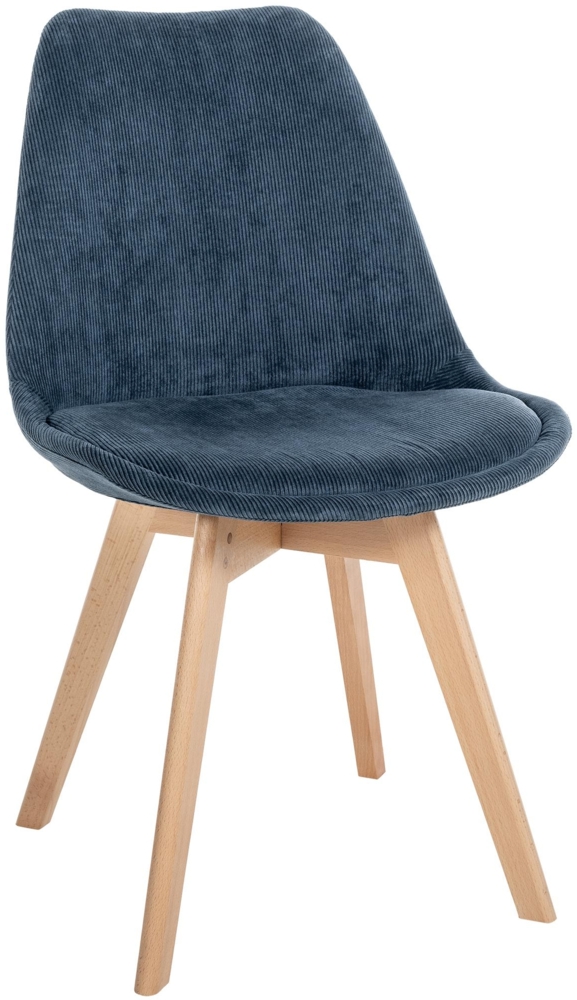 CLP Esszimmerstuhl Linares Mit Buchenholzgestell,dunkelblau Cord Bild 1