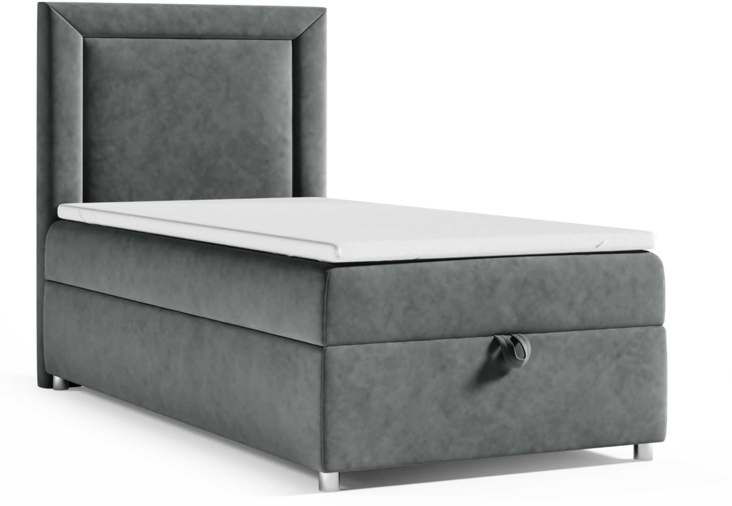 Best for Home Boxspringbett K3 SINGLE mit Bettkasten mit Lieferung, Aufbau & Entsorgung (Graphit 70x200) Bild 1