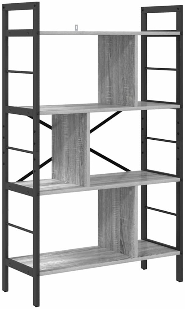 vidaXL Bücherregal Graues Sonoma 75 x 30 x 123,5 cm Holzwerkstoff 883967 Bild 1