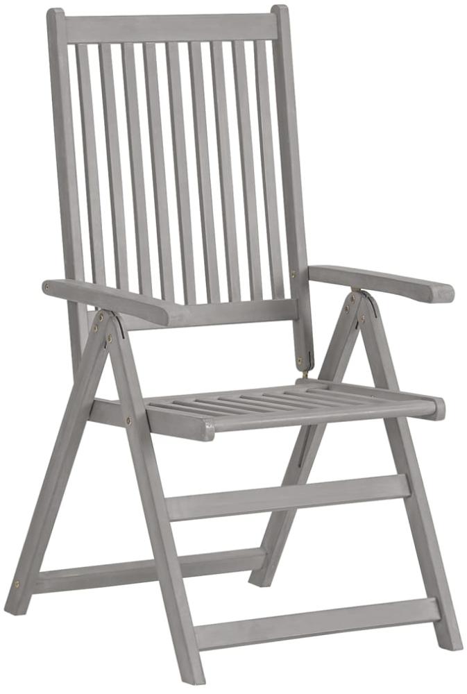 vidaXL Verstellbare Gartenstühle 4 Stk. Grau Massivholz Akazie 3065517 Bild 1