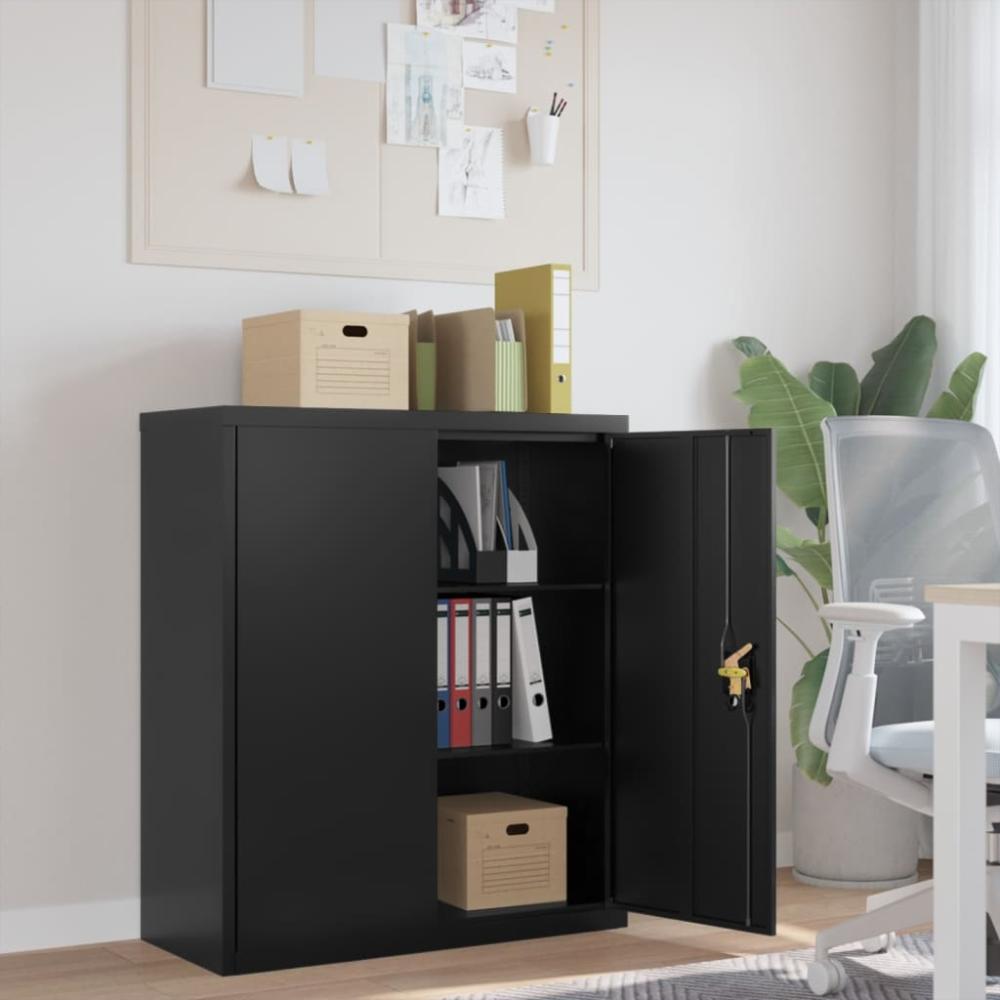 vidaXL Aktenschrank Schwarz 90x40x105 cm Stahl 339738 Bild 1