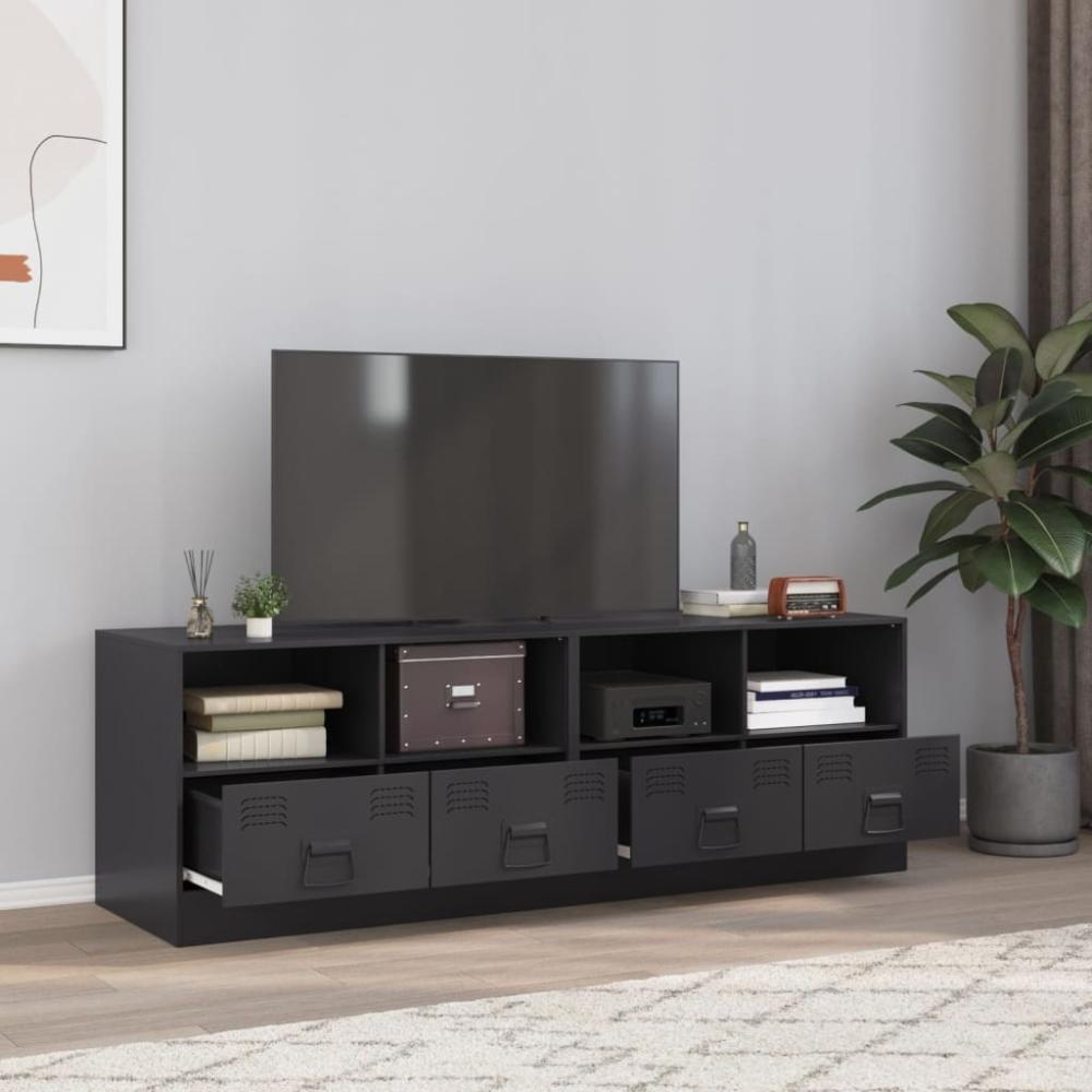 TV-Schränke 2 Stk. Schwarz 67x39x44 cm Stahl 841740 Bild 1