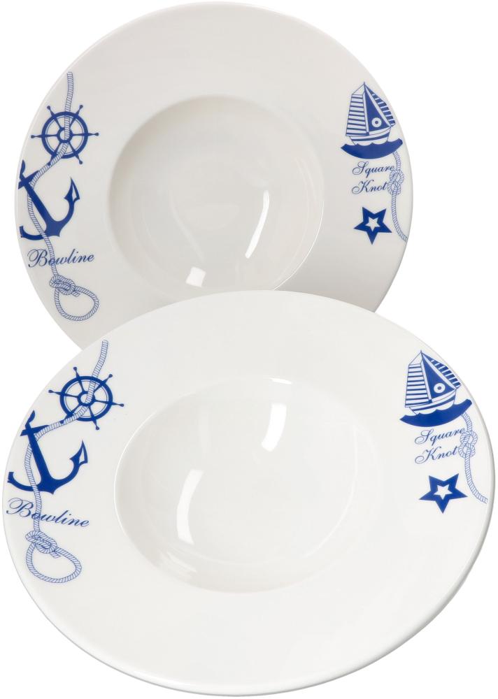 Bonna Navy 2er Set Pastateller Ø28cm Nudel-Teller Essteller tief Salat Porzellan Bild 1