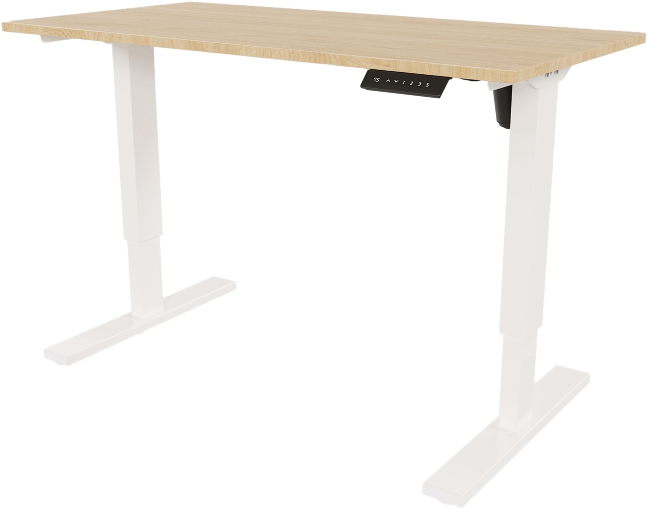 Bisley E-StarterTech elektrisch höhenverstellbarer Schreibtisch 160x60 cm in eiche - Elektrischer Tisch höhenverstellbar mit Memory-Funktion, EST251606-396-018 Bild 1