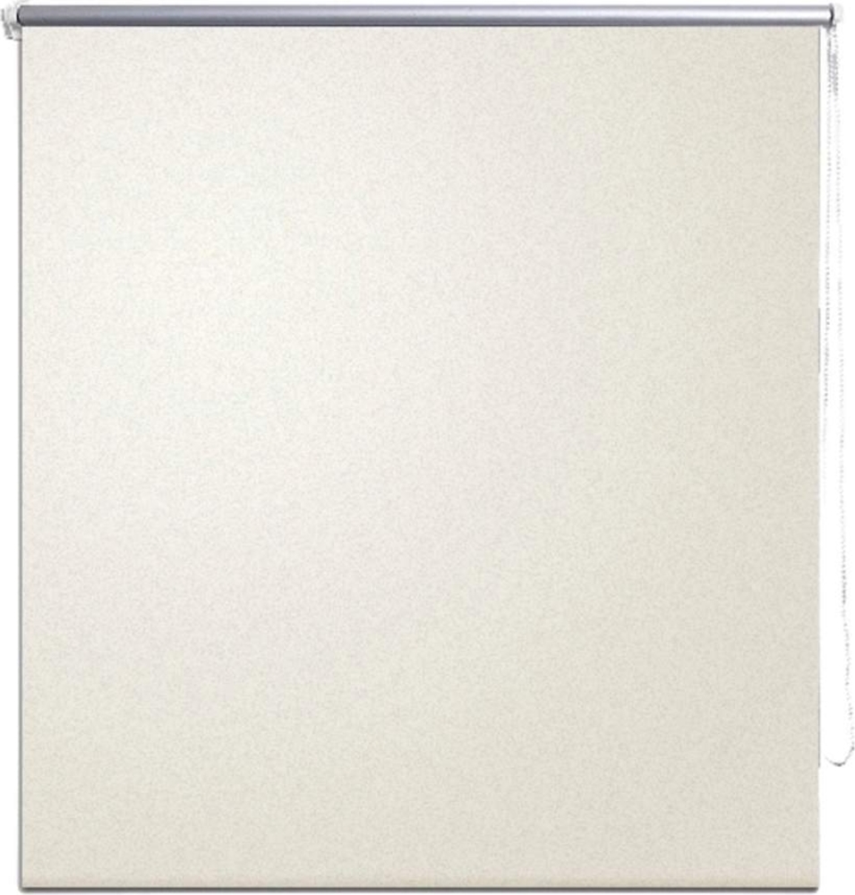 vidaXL Verdunklungsrollo Seitenzug Rollo Klemmrollo Klemmfix Kette, Gebrochen weiß, 120x175 cm Bild 1