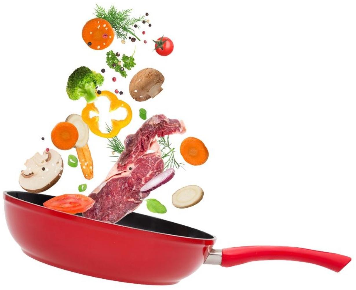 Bratpfanne "FFP" Serie Stielpfanne Ø20cm Induktion Braten Steak Schmorpfanne Grill Pfanne Rot Bild 1