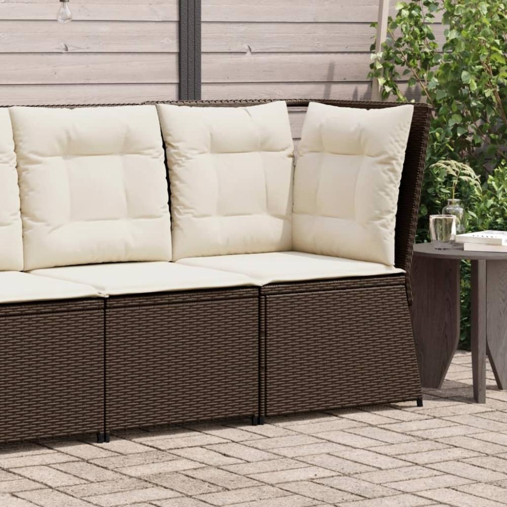 vidaXL Garten-Ecksofa mit Kissen Braun Poly Rattan 368983 Bild 1