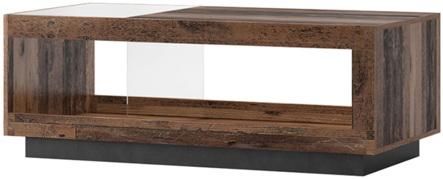 Couchtisch Zena Wohnzimmertisch mit Glas 120x60 cm matera old wood Bild 1