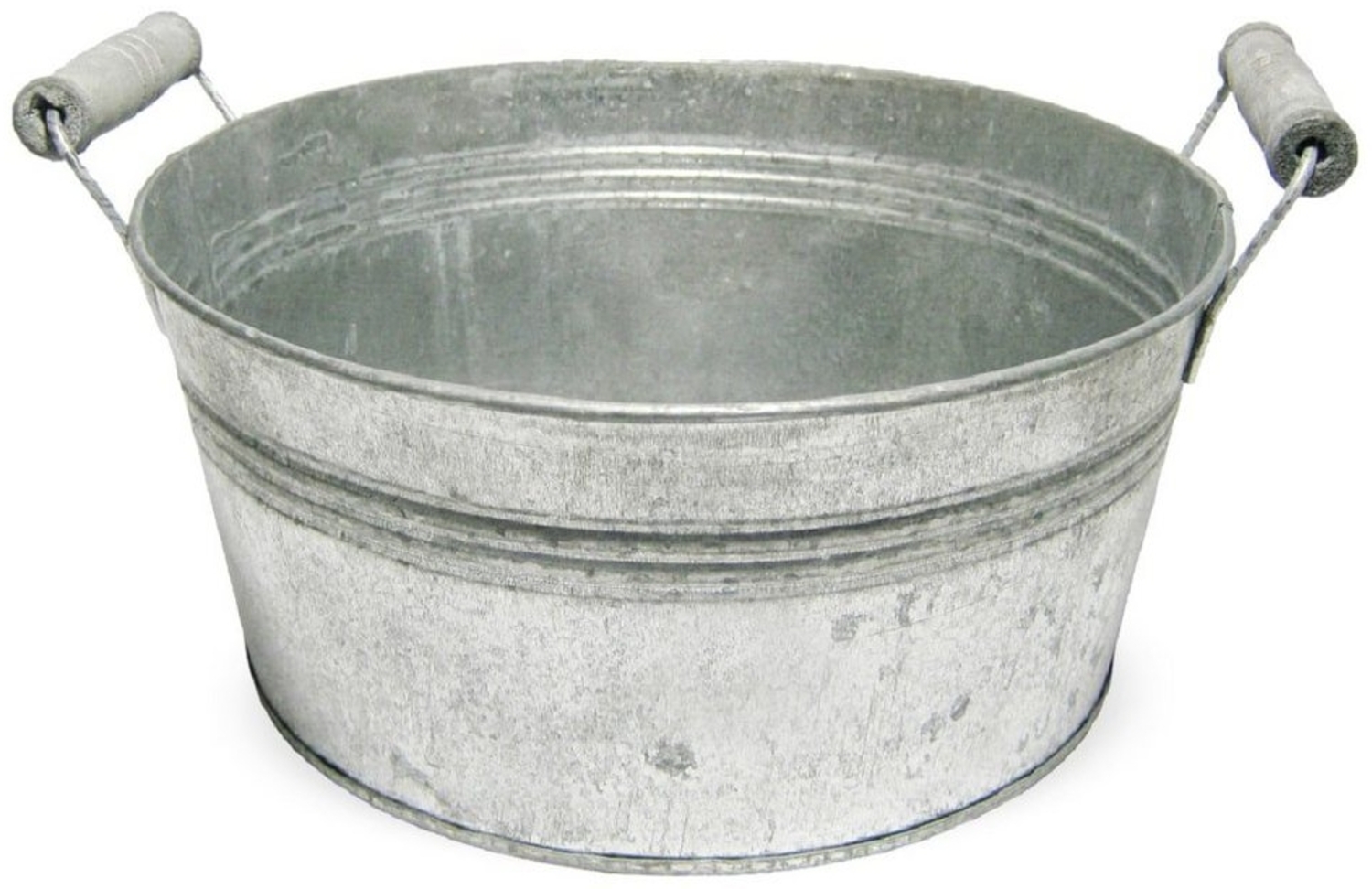 matches21 HOME & HOBBY Blumentopf Pflanzschale für draußen mit zwei Henkeln Metall grau Ø 24 cm (1 St) Bild 1