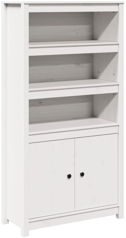 Buffet Weiß 80 x 35 x 154 cm Massivholz Kiefer Bild 1