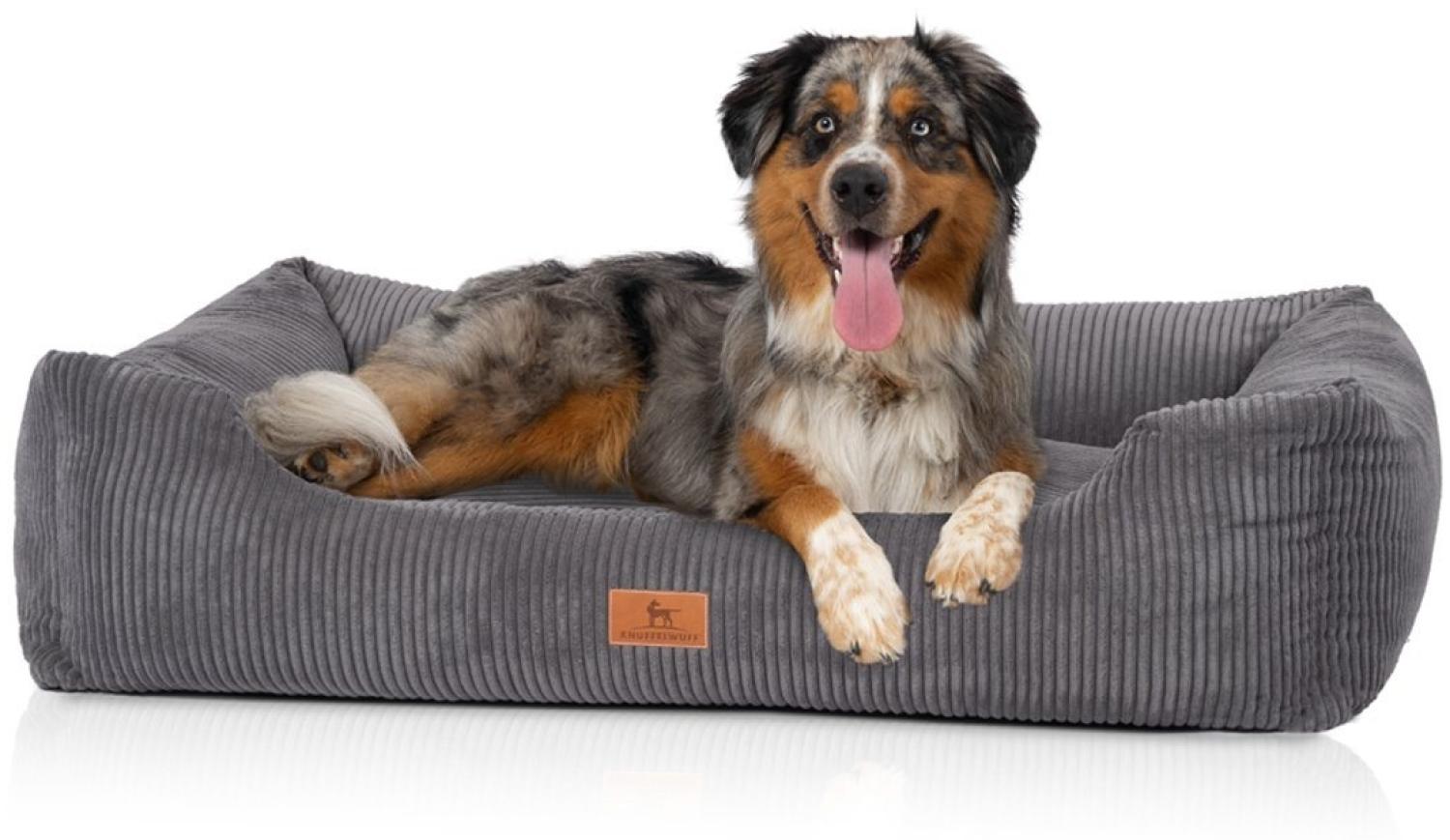 Knuffelwuff Tierbett Hundebett aus Cord Olivia, Schaumstoffflocken Bild 1