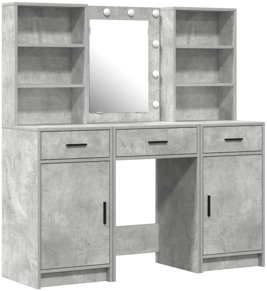 vidaXL Schminktisch Set mit Schubladen 3 pcs Beton Grau Holzwerkstoff 3334293 Bild 1