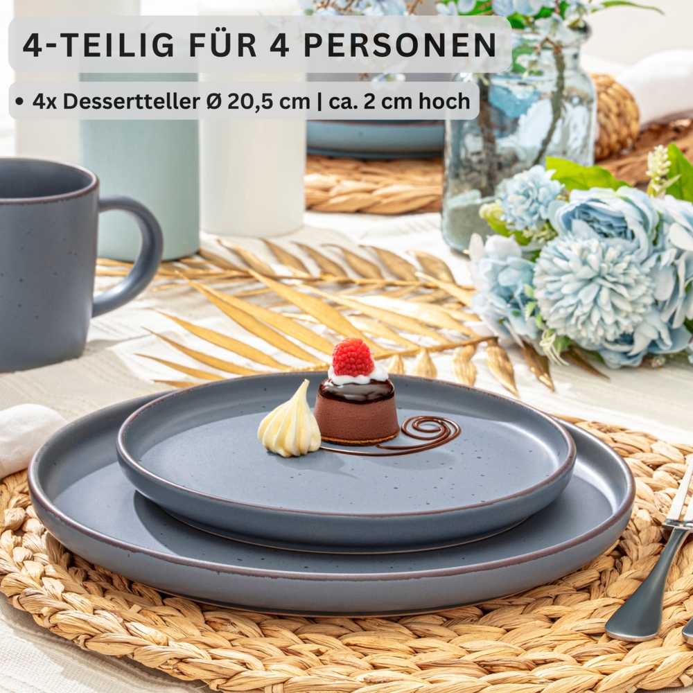 SÄNGER Steingut Dessertteller Bombay Graphit 4 teilig Bild 1