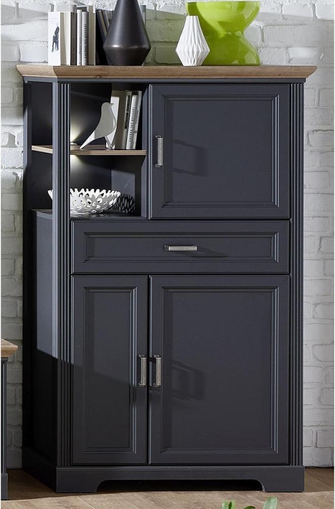 Highboard >Jasmin< in Graphit aus Metall - 93x150x42cm (BxHxT) Bild 1