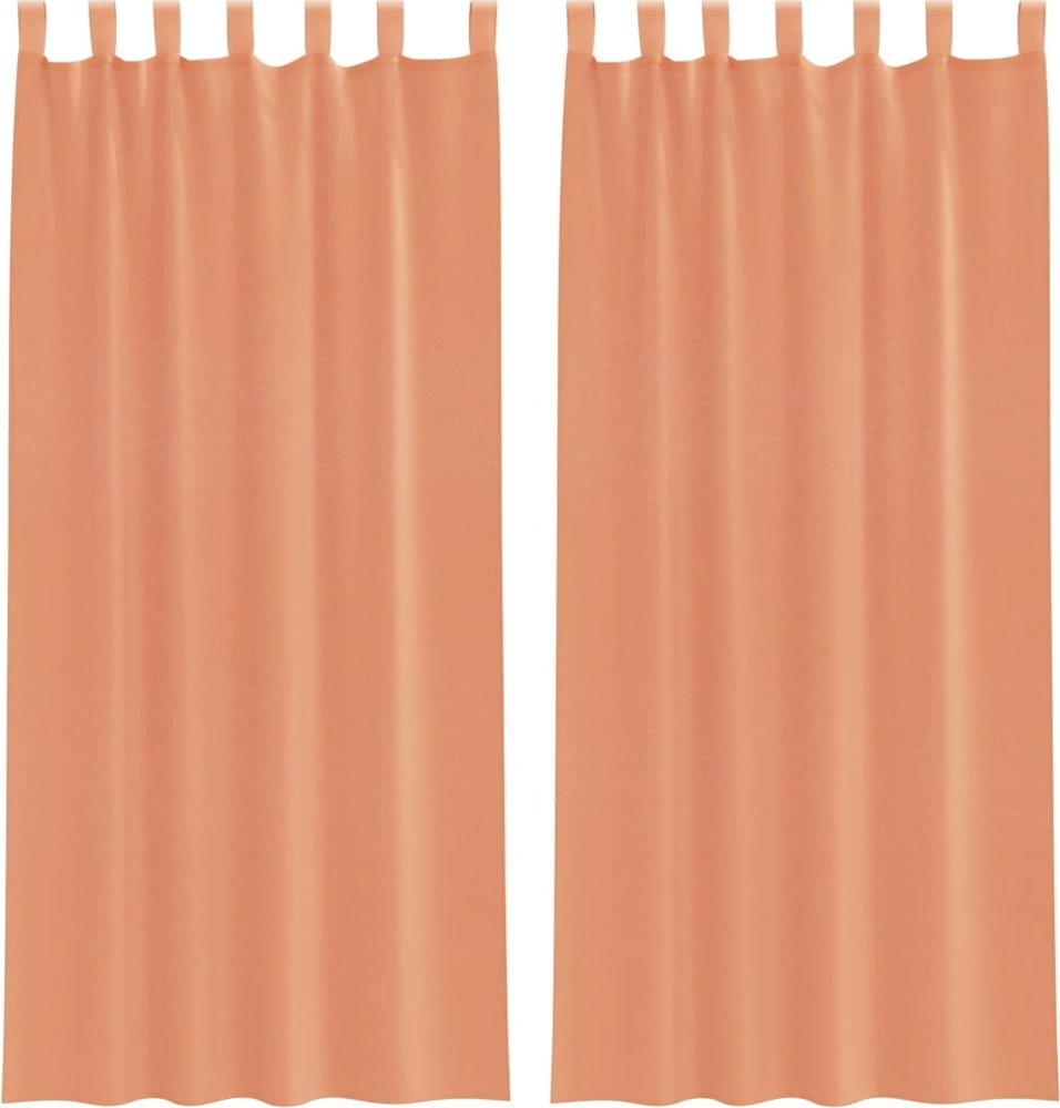 vidaXL Voile Vorhänge mit Schlaufen 2 Stk. Terrakottarot 140x245 cm 4102324 Bild 1