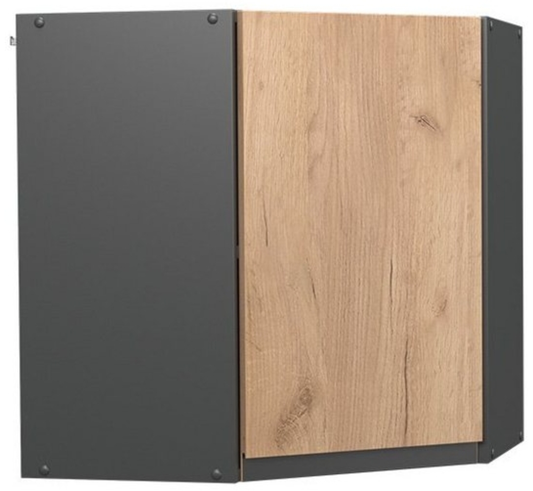 Vicco Eckhängeschrank R-Line, Goldkraft Eiche/Anthrazit, 57 cm J-Shape Bild 1
