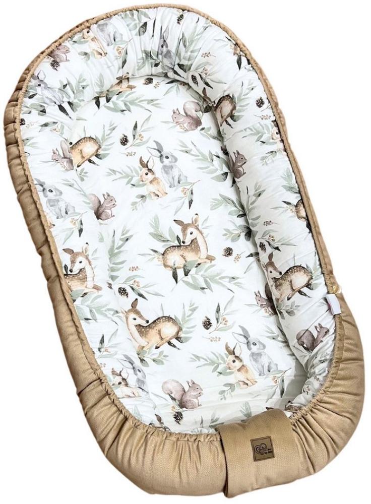 Babymajawelt Bettnestchen Baby Kuschelnest Reh mit Matratze Mitwachsend (1085), (Set, 1-tlg, 1x Babynestchen verstellbar, inkl. Tragetasche), Made in EU, für den Schlaf zwischendurch, Bettverkleinerung Bild 1