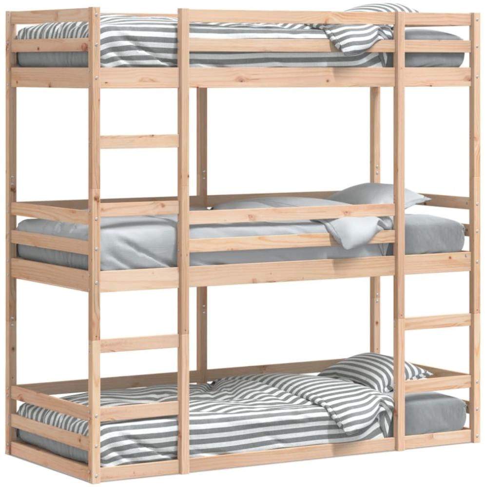 vidaXL Dreifach-Etagenbett 75x190 cm Massivholz Kiefer 3284260 Bild 1