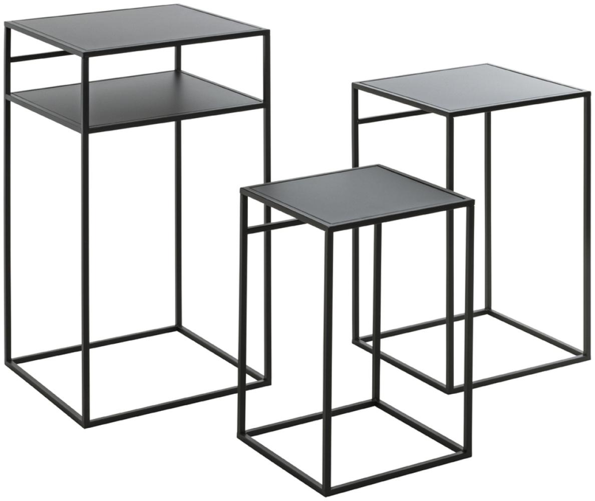 Beistelltisch >25508< (3er-Set) in schwarz, Metall - 26x42x26cm (BxHxT) Bild 1