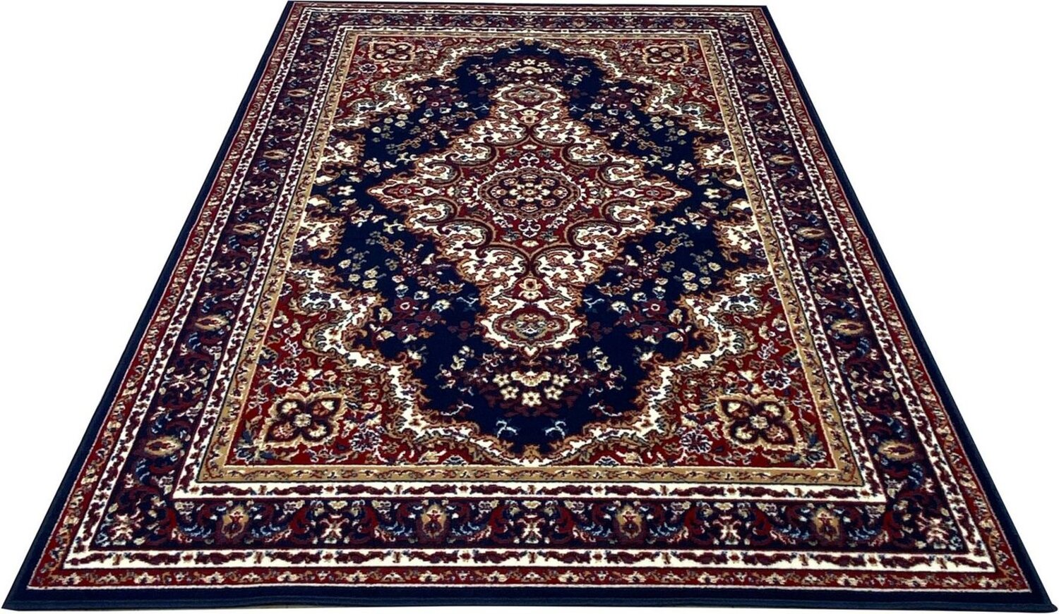 Home affaire Teppich Oriental, rechteckig, Höhe: 7 mm, Orient-Optik, mit Bordüre, Teppich, Kurzflor, Weich, Pflegeleicht Bild 1