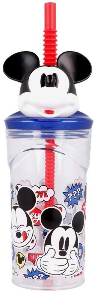 Disney Mickey Mouse Kindergeschirr-Set Trink-Becher 360 ml Micky Maus Mickey Mouse 3D-Figur & Strohhalm, Kunststoff Bild 1